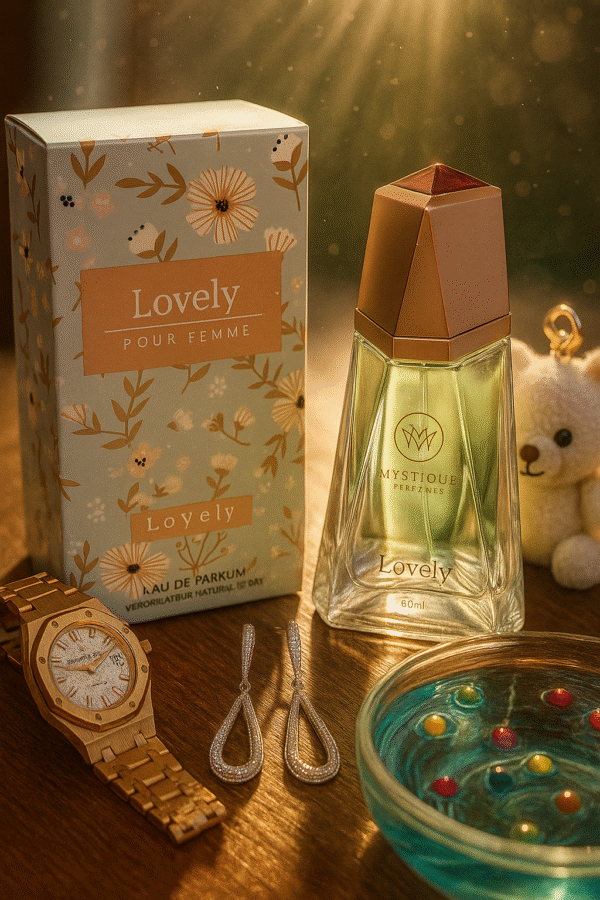 MYSTIQUE PERFUMES - LOVELY Perfume EDP Spray | Floral Sweet Fruity Tuberose Woody Powdery Green Animalic Fragrance