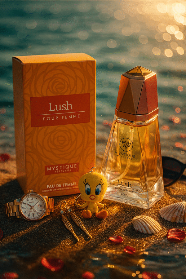 MYSTIQUE PERFUMES - LUSH Perfume EDP Spray | Floral Patchouli Aromatic Woody Fruity Earthy Vanilla Spicy Sweet Fragrance