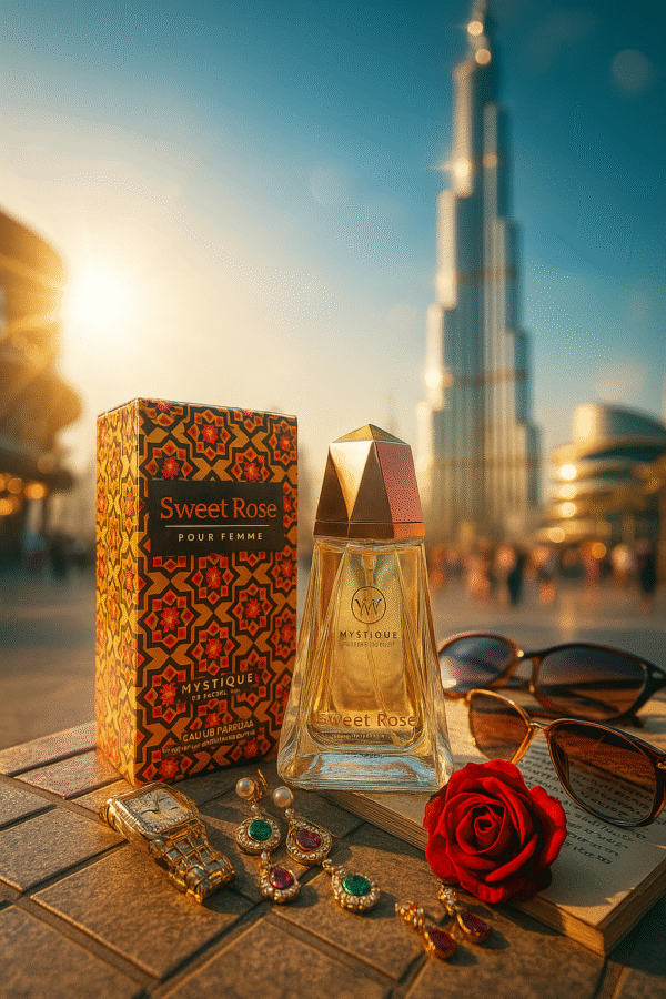 MYSTIQUE PERFUMES - SWEET ROSE Perfume EDP Spray | Citrus Musky Powdery Green Fresh Spicy Aromatic Sweet Woody Fragrance